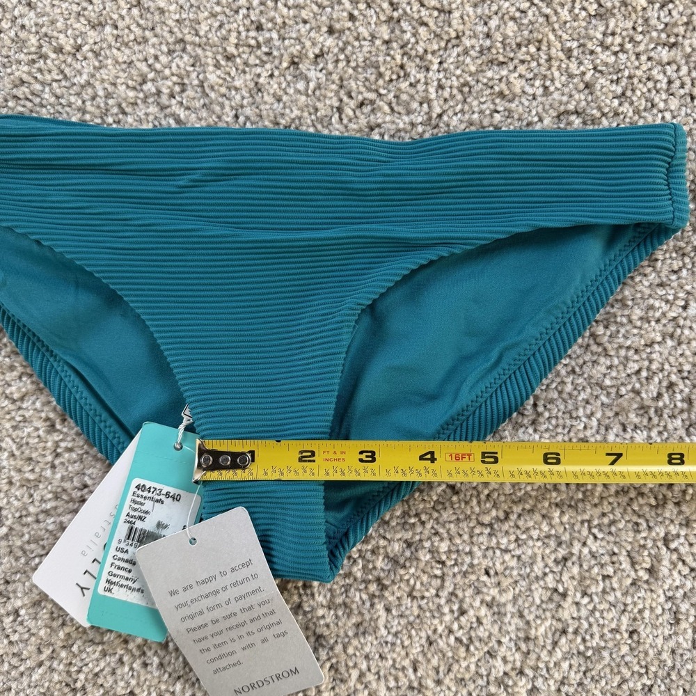 Seafolly Swim Bottom Womens 4 Blue Ribbed Textured Hipster Bikini Brief Lined - Picture 9 of 10
